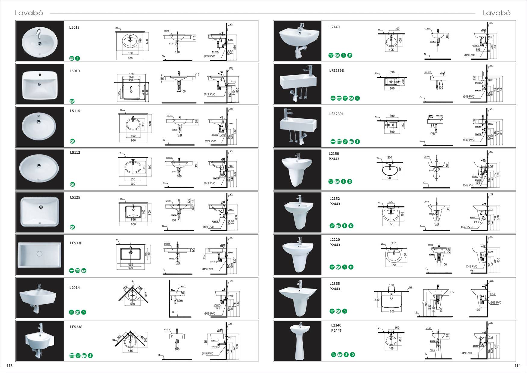Thiết bị vệ sinh CAESAR Catalogue và Bảng giá mới nhất 2025 /Page 58